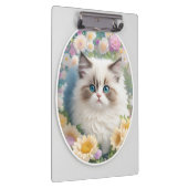 Cute Kitten met bloemen Klembord (Rechts)