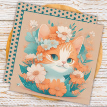 Cute Kitten met bloemen
