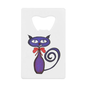 Cute Kitten met een bus Creditkaart Flessenopener