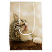 Cute Kitten met een uitgerekt paw Medium Cadeauzakje (Achterkant)