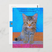 Cute kitten met grote ogen kinderen verjaardagspos briefkaart (Voorkant / Achterkant)