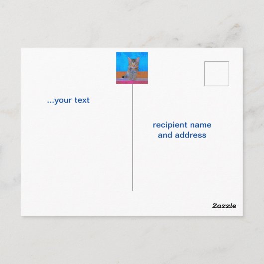 Cute kitten met grote ogen kinderen verjaardagspos briefkaart (Achterkant)