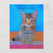 Cute kitten met grote ogen kinderen verjaardagspos briefkaart (Voorkant)