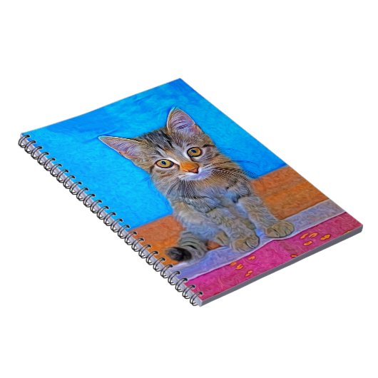 Cute kitten met grote ogen notitieboek (Rechterzijde)