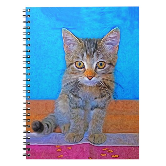 Cute kitten met grote ogen notitieboek (Voorkant)