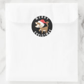 Cute Kitten met Santa Hat/Kerst sticker (Tas)