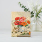  Cute Kitten Meta Plückebaum's Oil Painting Briefkaart (Staand voorkant)