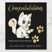 Cute Kitten - nieuw pakket - Gefeliciteerd Wijnlab Wijn Etiket (Enkel label)