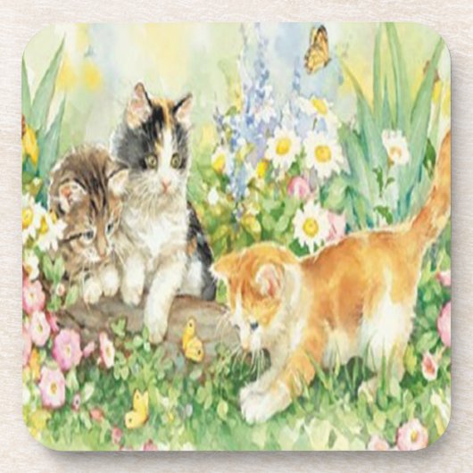 Cute Kitten Onderzetters (Voorkant)