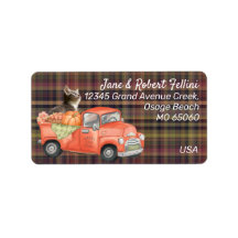 Cute kitten op Autumn truck plaid custom