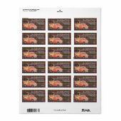 Cute kitten op Autumn truck plaid custom Etiket (Full Sheet)