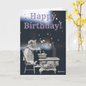 Cute  Kitten op fornuis Foto Birthday Card Kaart (Gele Bloem)