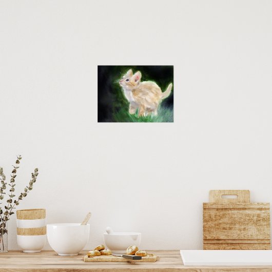 Cute Kitten Painting Poster (Keuken)