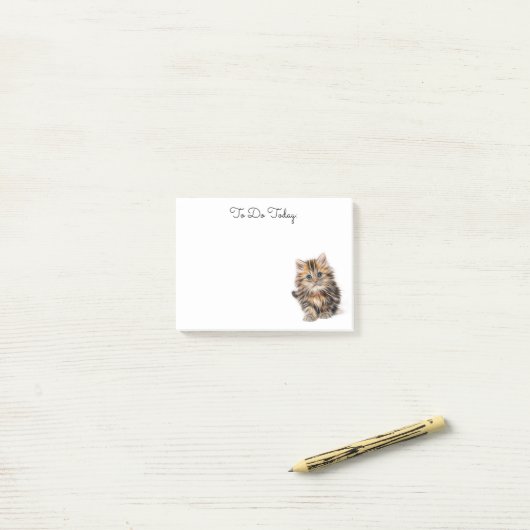 Cute Kitten Personalized Post it Notes (Op bureau)
