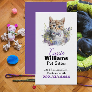 Cute Kitten Pet Sitter Contactkaartje