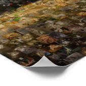 Cute Kitten Photo Mosaic. Poster (Hoek)