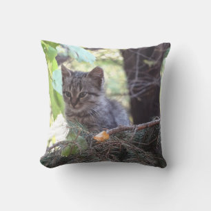 Cute Kitten Photo Throw Cushion Buitenkussen