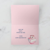 Cute Kitten Pink Heart Granddochter Valentijn Feestdagen Kaart (Binnen)