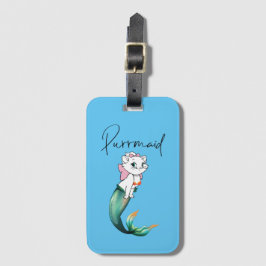 Cute Kitten Purrmaid – Leuk Mermaid Cat Ontwerp Bagagelabel