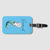Cute Kitten Purrmaid – Leuk Mermaid Cat Ontwerp Bagagelabel (Voorkant (horizontaal))