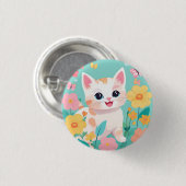 Cute Kitten Ronde Button 3,2 Cm (Voorkant /achterkant)