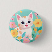 Cute Kitten Ronde Button 3,2 Cm (Voorkant)