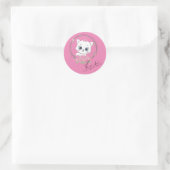 Cute kitten ronde sticker (Tas)