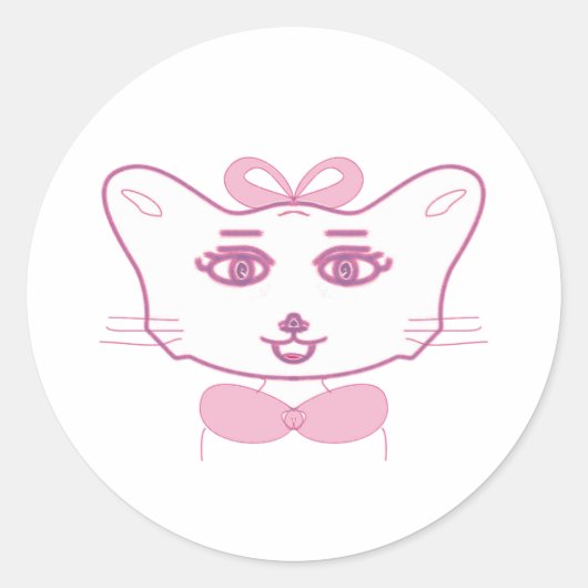 Cute kitten ronde sticker (Voorkant)