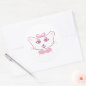 Cute kitten ronde sticker (Envelop)