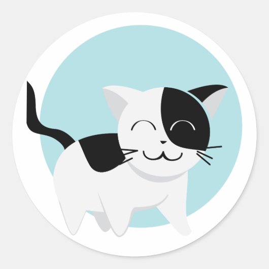 Cute Kitten Ronde Sticker (Voorkant)