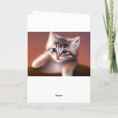 Cute Kitten | Roos Gold Girls Birthday Kaart (Achterkant)