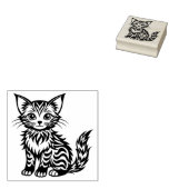 Cute Kitten Rubber Stamp Rubberstempel (Gestempeld)
