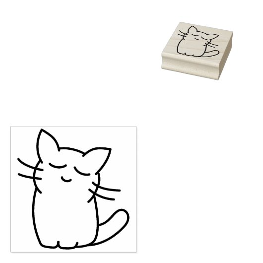 Cute Kitten Rubberstempel (Gestempeld)