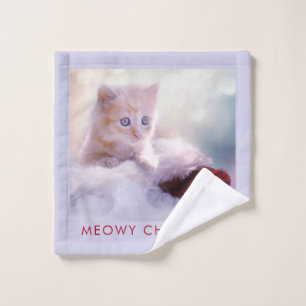 Cute Kitten rust op een kerstman met kerstmis Bad Handdoek