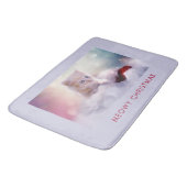 Cute Kitten rust op een kerstman met kerstmis Badmat (Gekanteld)