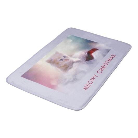 Cute Kitten rust op een kerstman met kerstmis Badmat (Gekanteld)