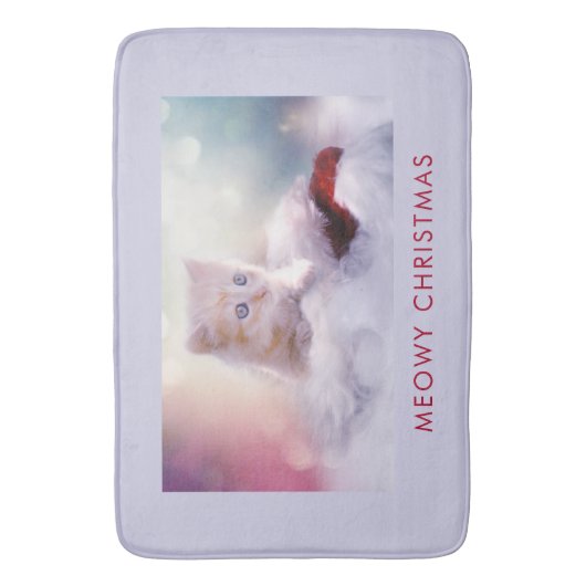 Cute Kitten rust op een kerstman met kerstmis Badmat (Voorkant Verticaal)