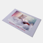 Cute Kitten rust op een kerstman met kerstmis Deurmat (Schuin)