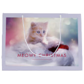 Cute Kitten rust op een kerstman met kerstmis Groot Cadeauzakje (Achterkant)