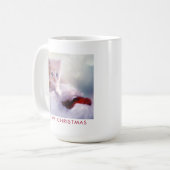 Cute Kitten rust op een kerstman met kerstmis Koffiemok (Voorkant links)