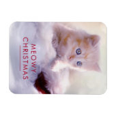 Cute Kitten rust op een kerstman met kerstmis Magneet (Horizontaal)