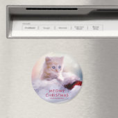 Cute Kitten rust op een kerstman met kerstmis Magneet (Insitu (Vaatwasser))