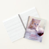 Cute Kitten rust op een kerstman met kerstmis Notitieboek (Binnen)