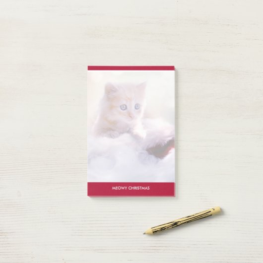 Cute Kitten rust op een kerstman met kerstmis Post-it® Notes (Op bureau)