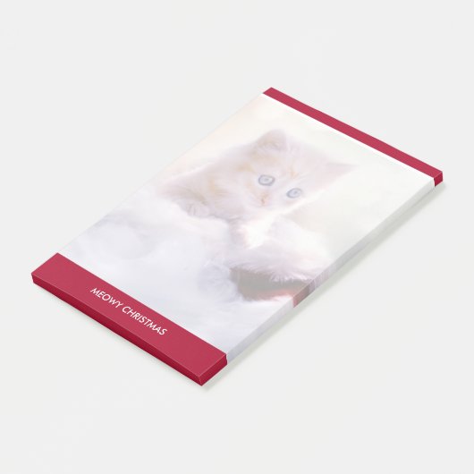 Cute Kitten rust op een kerstman met kerstmis Post-it® Notes (Schuin)