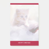 Cute Kitten rust op een kerstman met kerstmis Post-it® Notes (Voorkant)