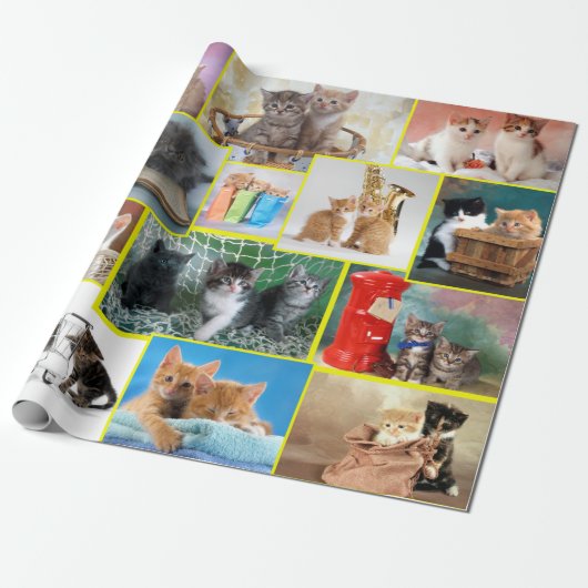 Cute kitten samenstelling cadeaupapier (Uitgerold)