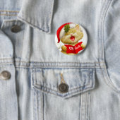 Cute Kitten Singing met de kerstCaroler Pin Ronde Button 5,7 Cm (In situ)