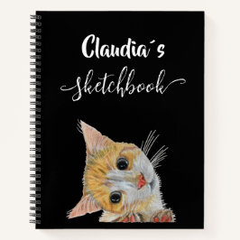 Cute kitten Sketchbook and name Notitieboek