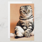 Cute Kitten Sprawout Briefpapier (Voorkant / Achterkant)